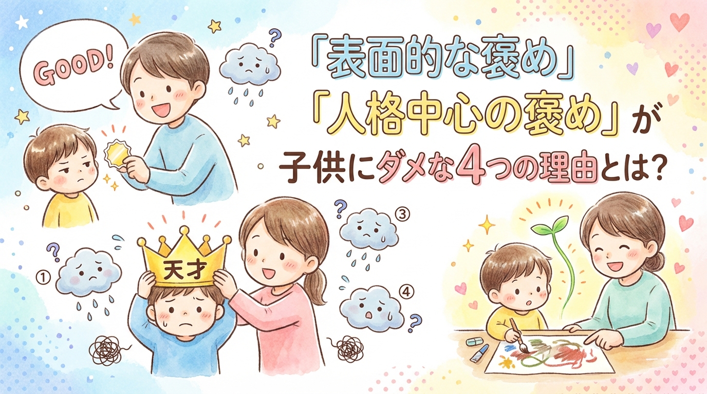 おざなり褒めと人中心褒めが子どもに良くない4つの理由とは？