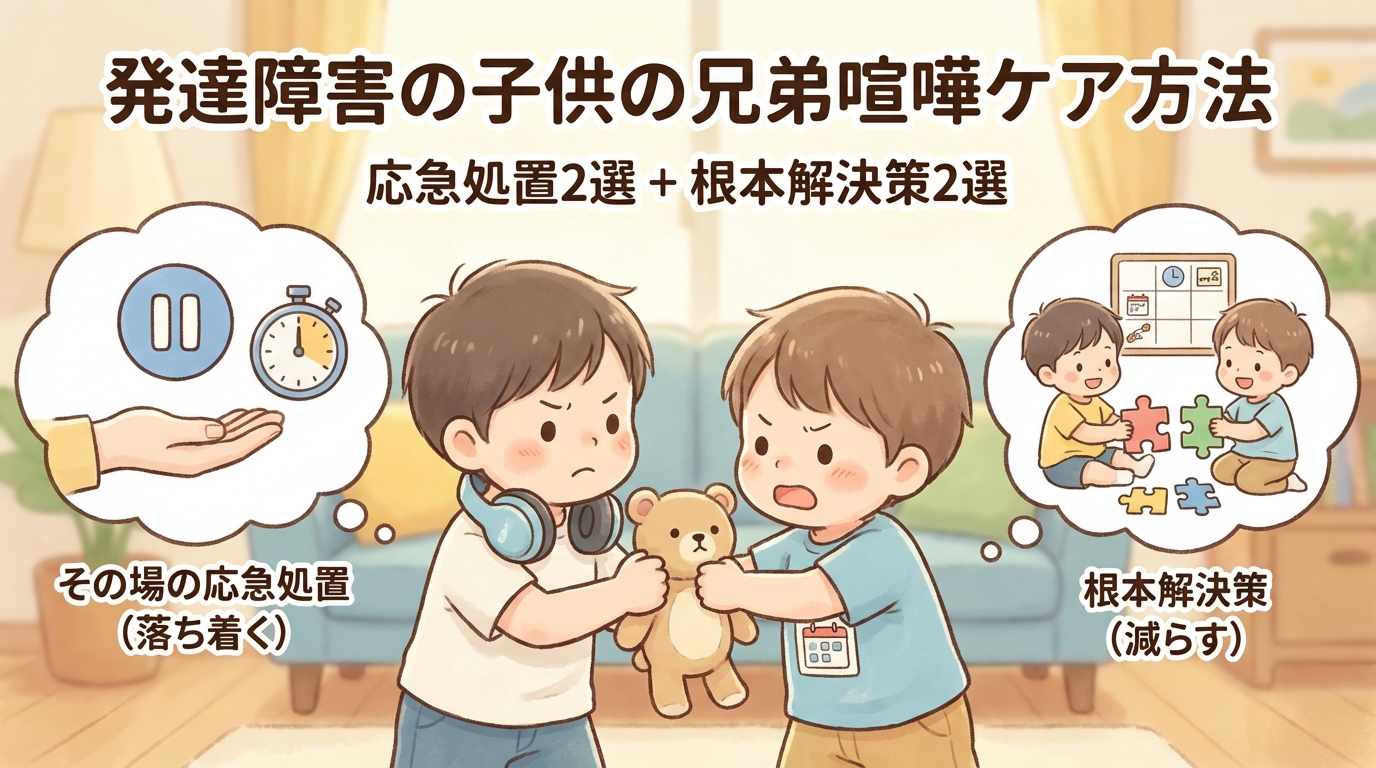 発達障害の兄弟姉妹ゲンカをケアする方法｜応急処置2選＋根本対策2選