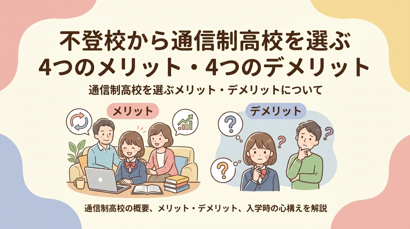不登校のお子さんが通信制高校を選ぶ4つのメリットと4つのデメリット