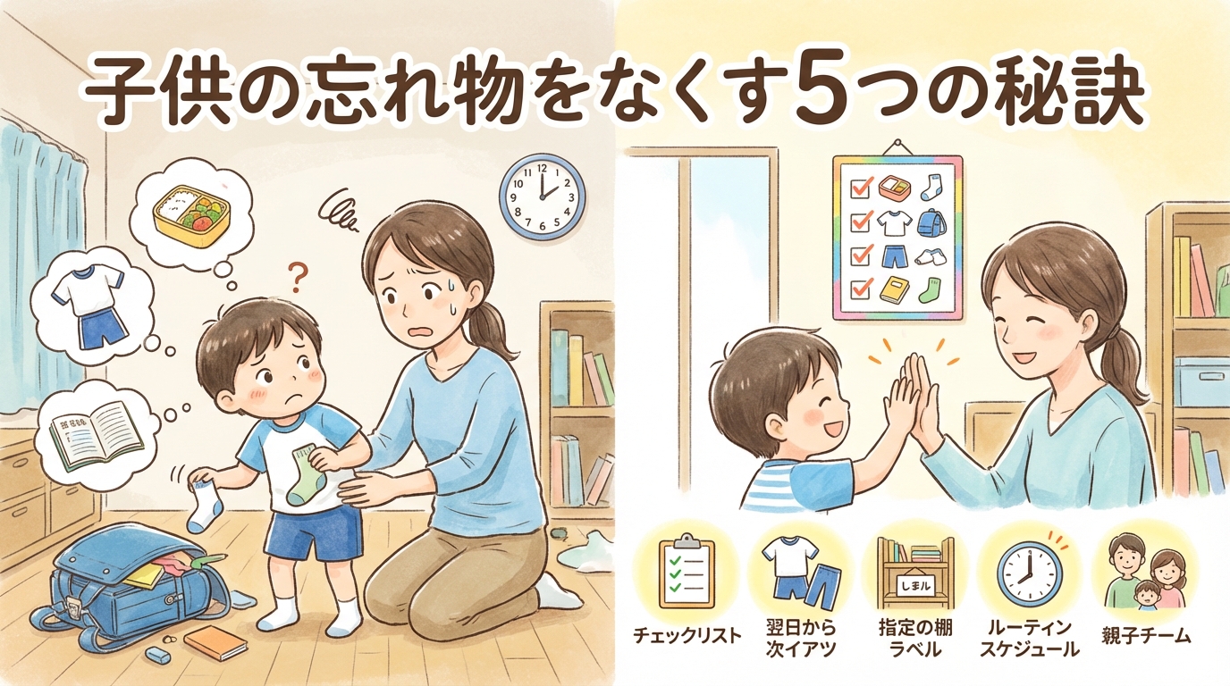 お子さんの忘れ物が自然とゼロになる5つのポイント