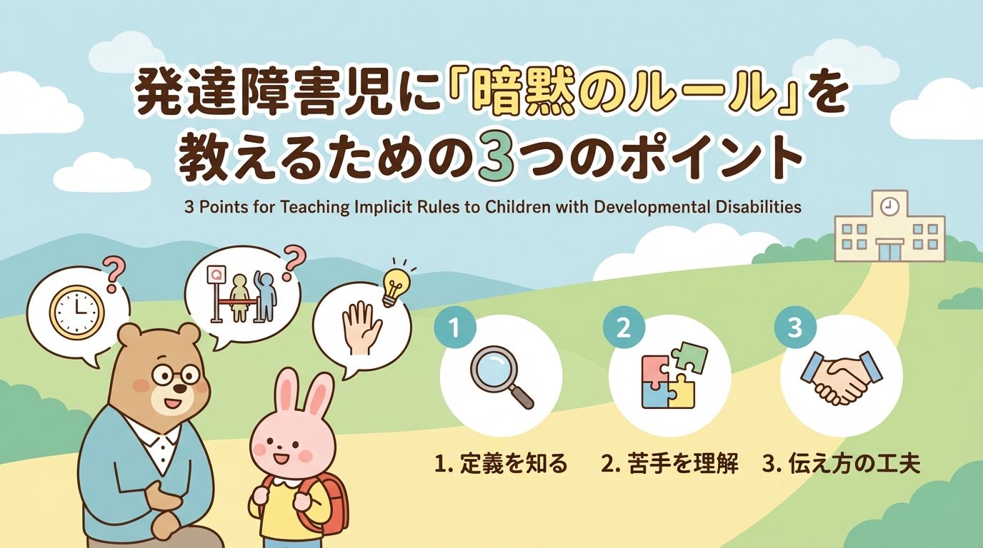 発達障害のお子さんに暗黙のルールを教えるための3つのポイント
