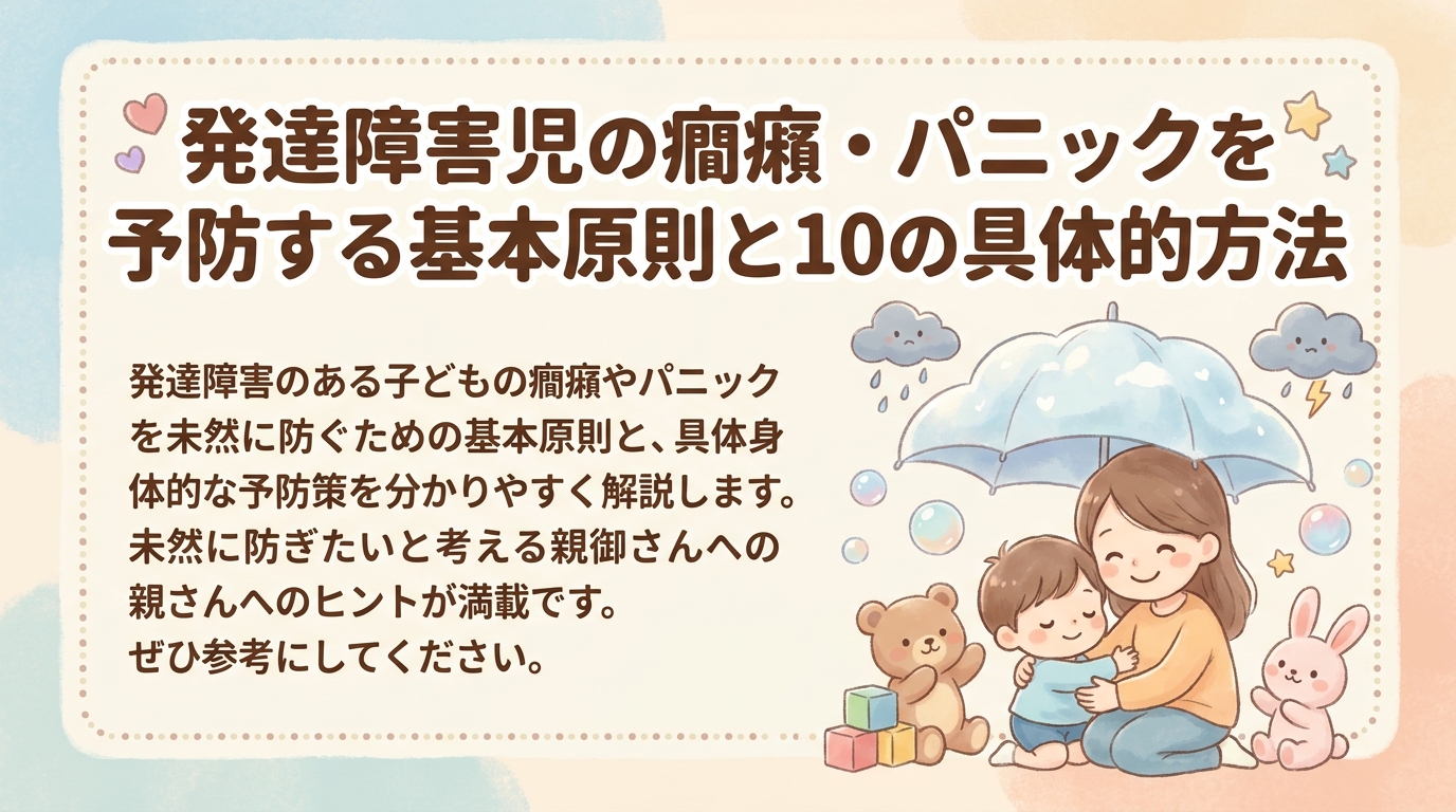 発達障害の子の癇癪・パニックを防ぐ基本方針｜具体的な方法10選