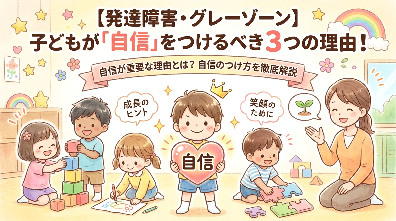 【発達障害/グレーゾーン】お子さんがつけるべき「自信」3つ！なぜ自信が大切なの？自信をつける方法を徹底解説