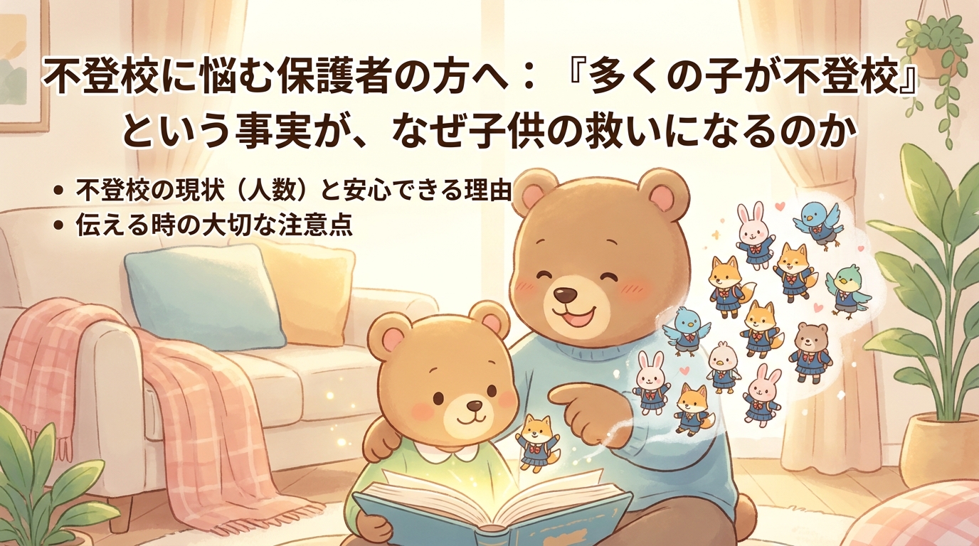不登校の子は多いという言葉がお子さんの助けになり得る3つの理由と5つの注意点