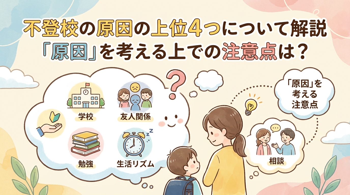不登校の原因の上位4つについて解説｜「原因」を考える上での注意点は？