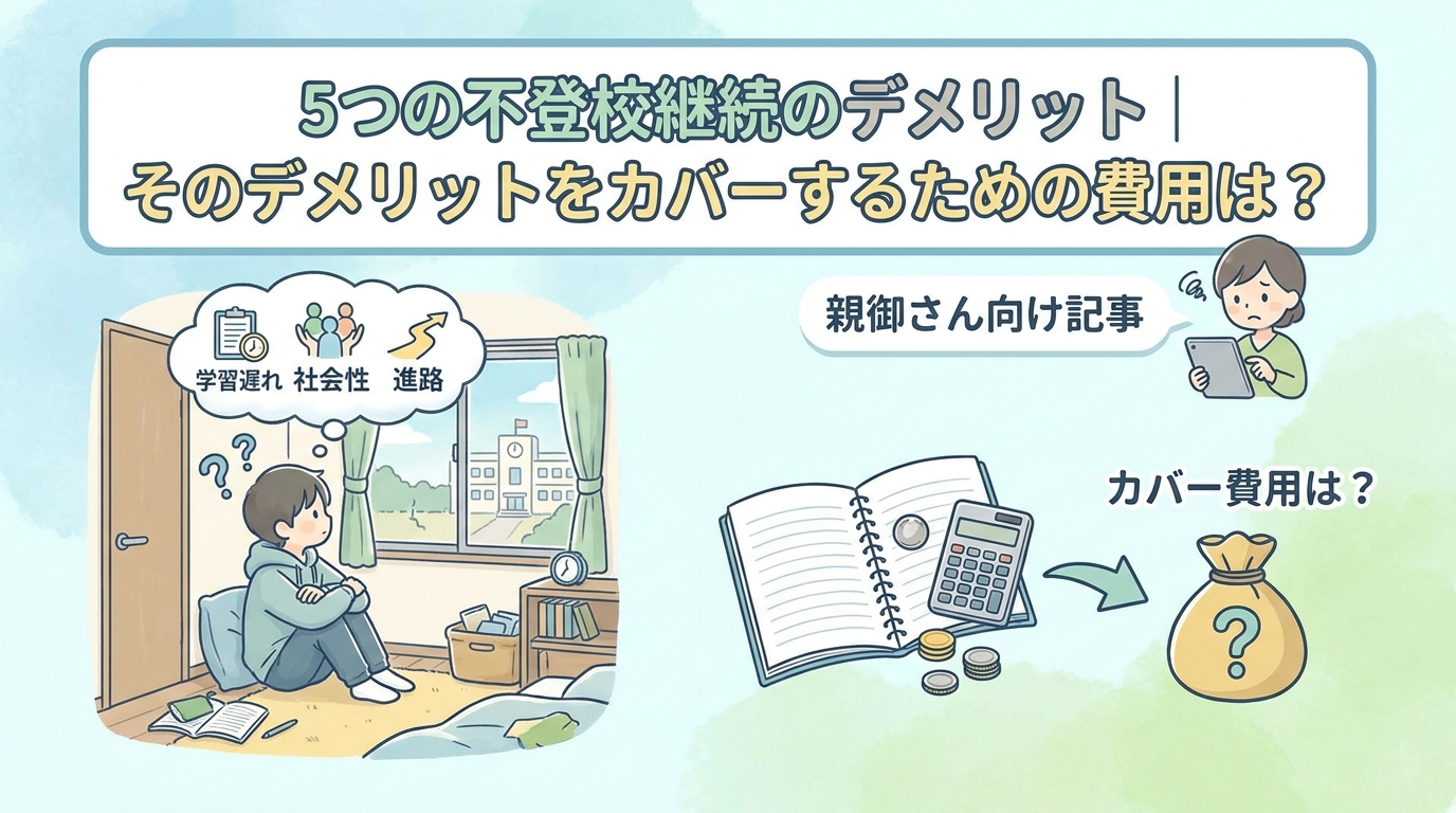 不登校を続けることの5つのデメリット｜デメリット分のカバーにかかる費用は？