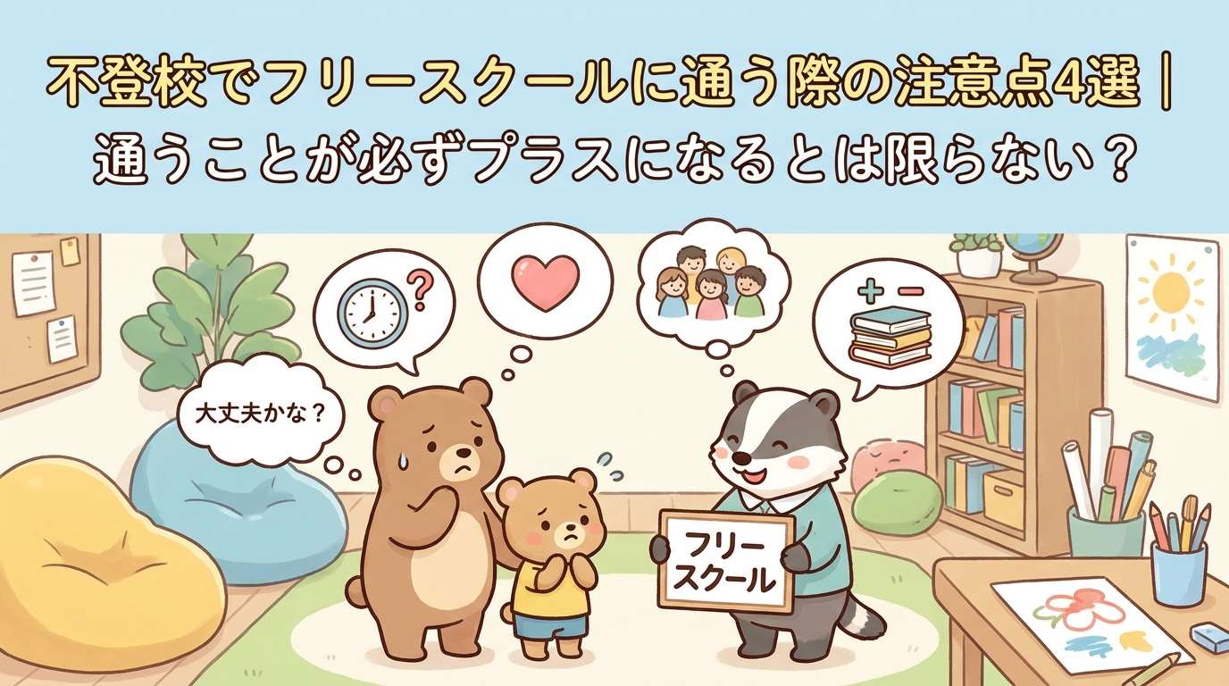 不登校でフリースクールに通う場合の4つの注意点｜通えば必ずプラスになる？