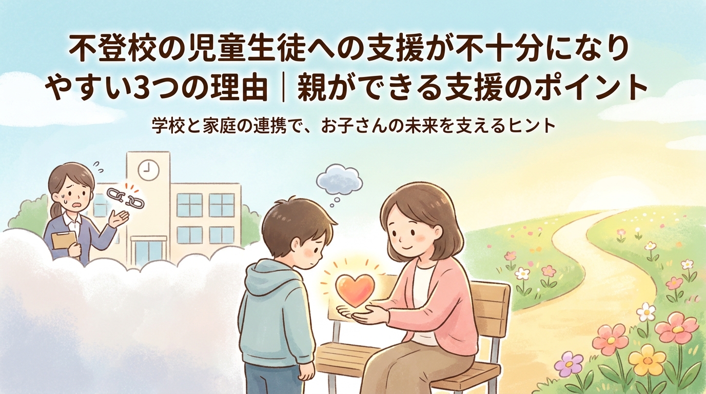 不登校でも学校側が十分に対応しにくい3つの理由｜保護者がサポートするべき