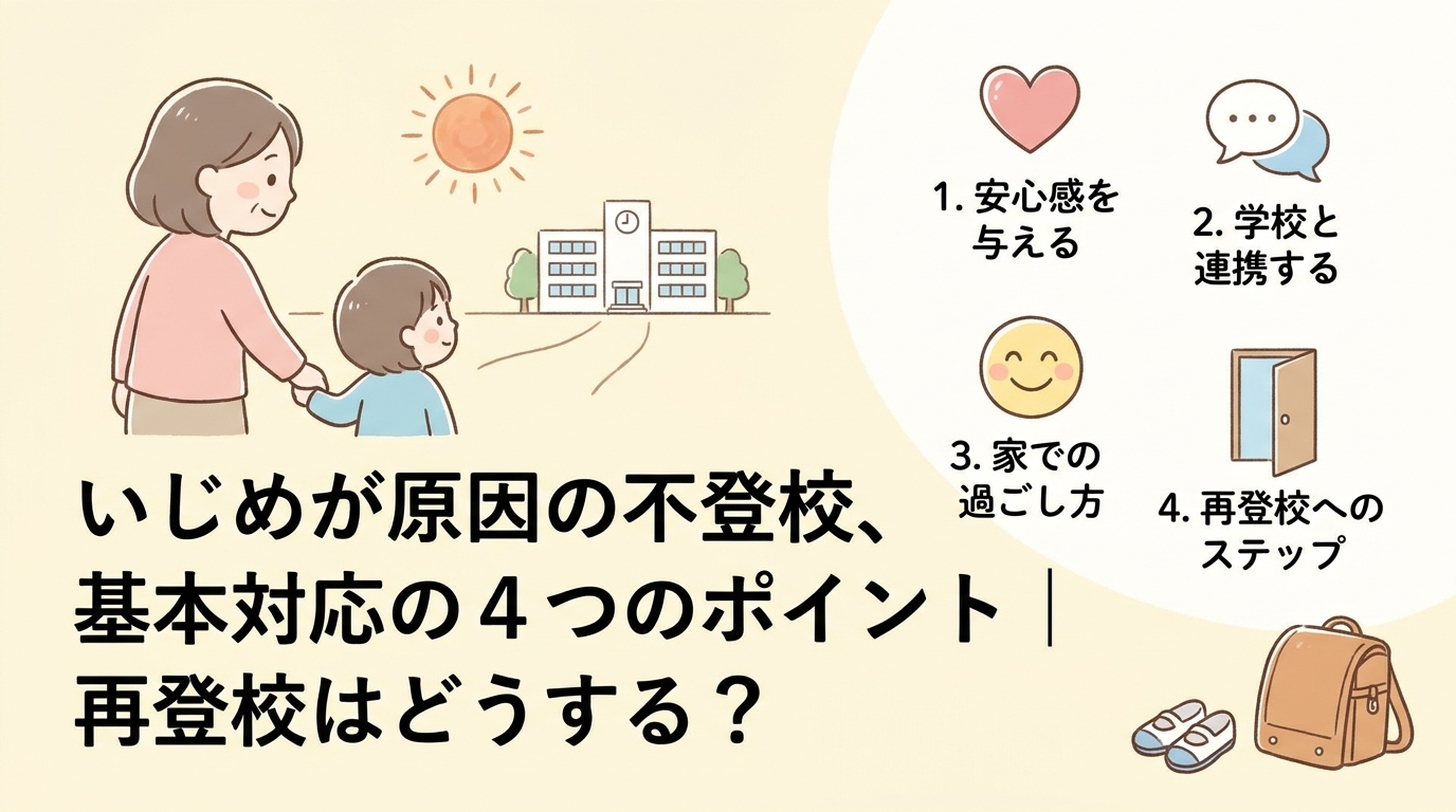 いじめを原因とする不登校への基本対応の4つのポイント｜復帰するには？