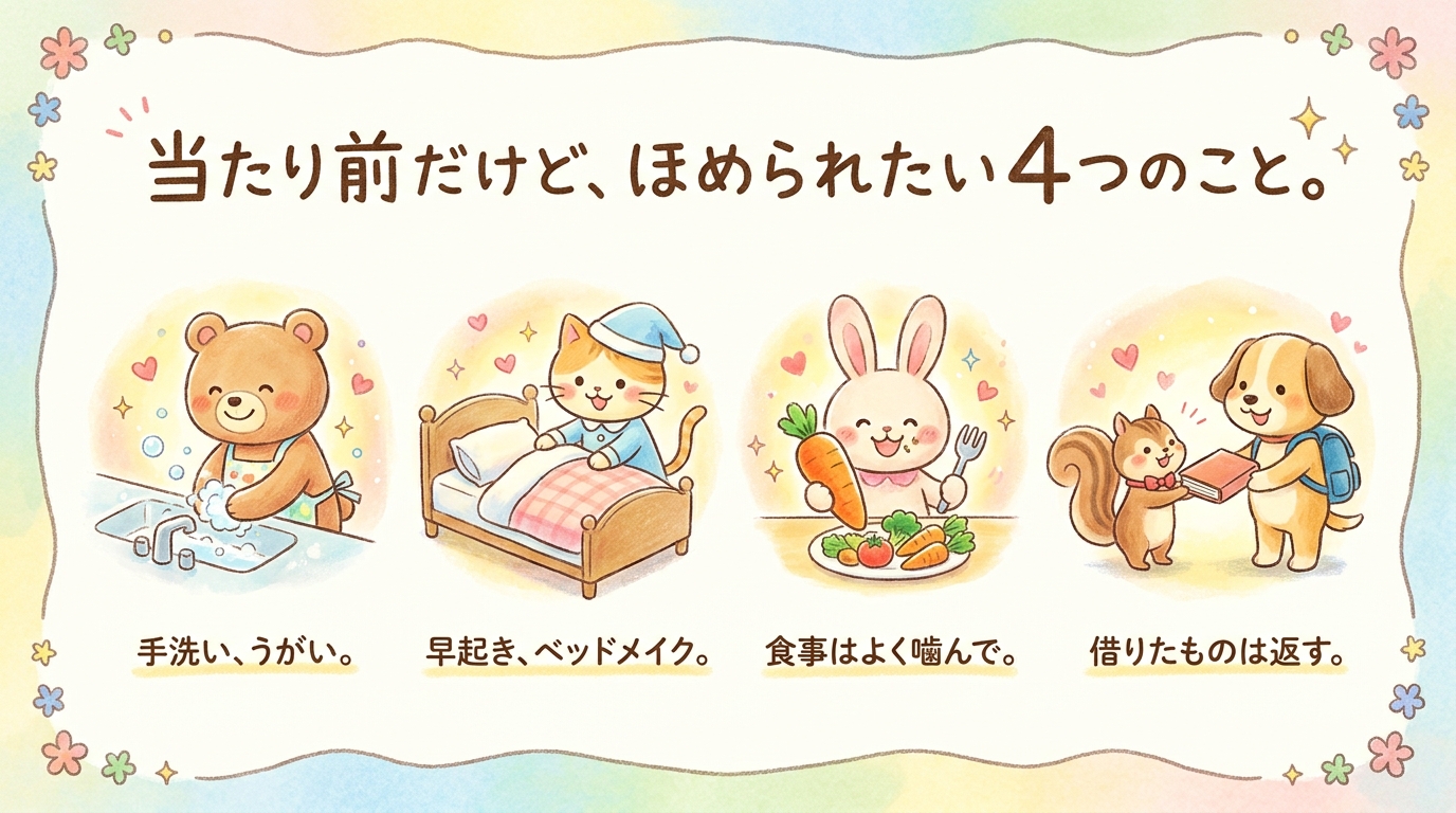 当たり前に見えても褒めるべきポイントの4例